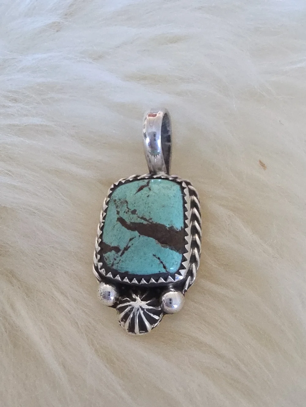 Gorgeous NWOT Native American Navajo Mine #8 Turquoise Pendant 🩵🎁🤎